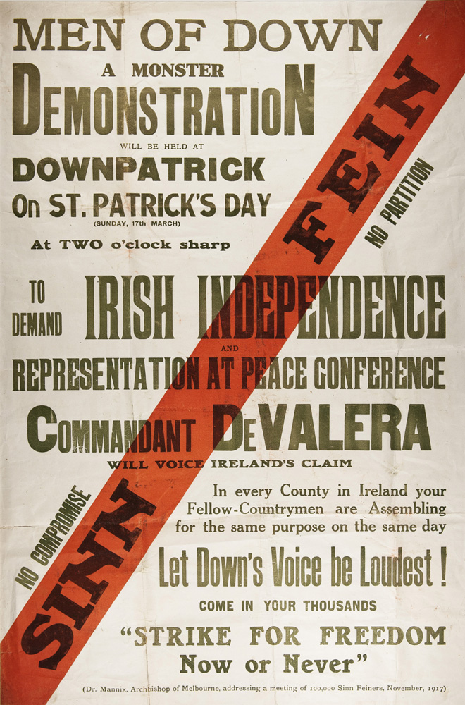 Poster for De Valera meeting in Downpatrick