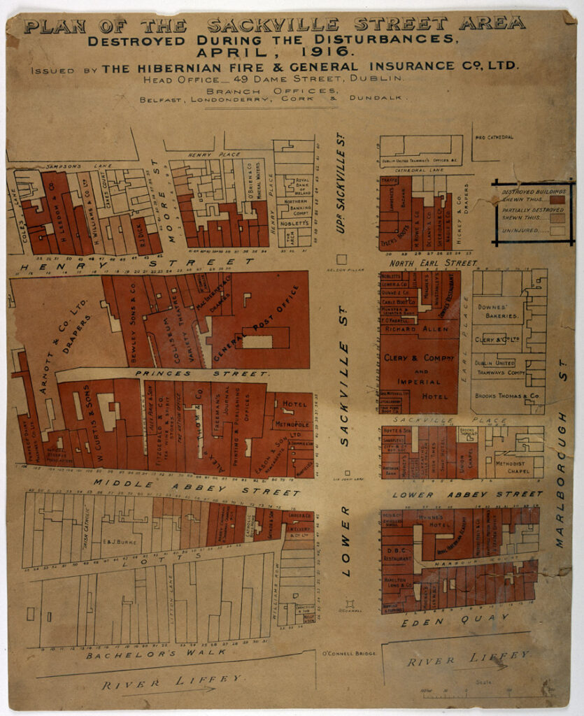 Plan of damage in Sackville street